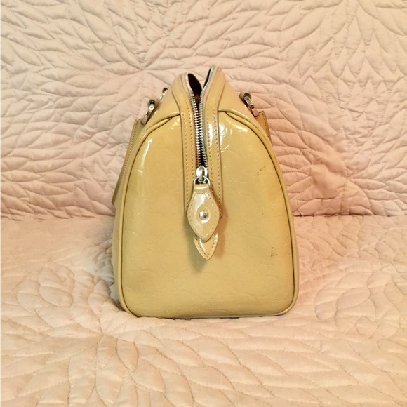 Christian Dior Beige Patent Leather Boston Handbag - Picture 4 of 8
